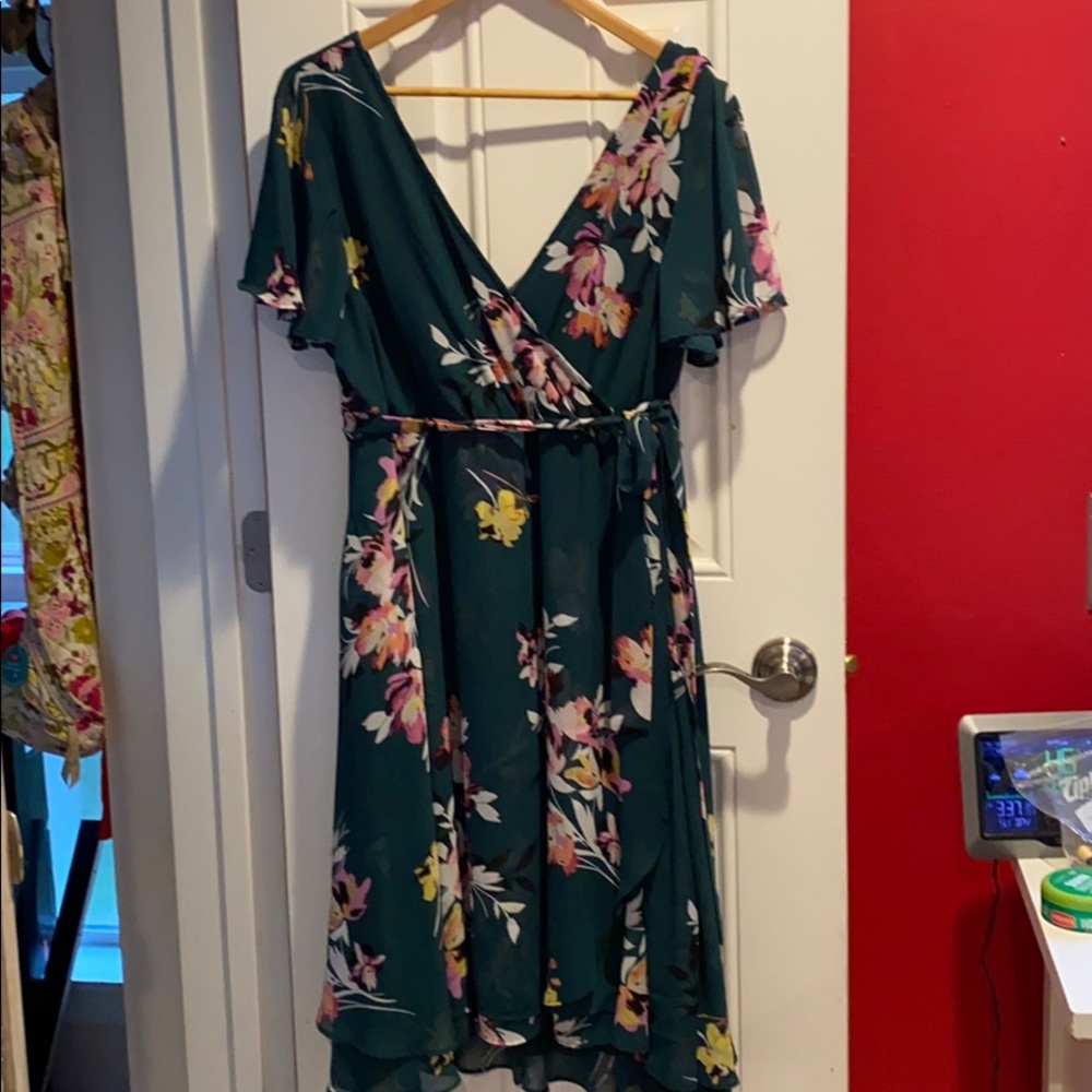 Torrid Green wrap dress